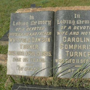 TURNER Whitfield Dawson-1935 &amp; Caroline Comphrise -1932