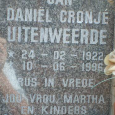 UITENWEERDE Jan Daniël Cronje 1922-1996