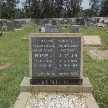 VENTER Petrus J. 1899-1971 &amp; Alice J.N. 1900-1987