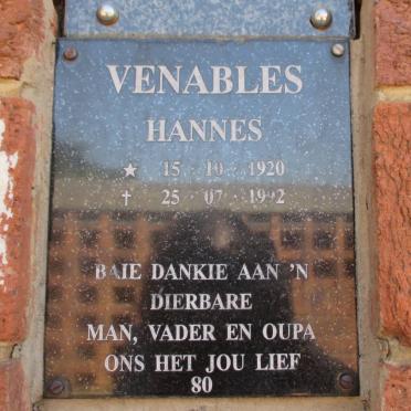 VENABLES Hannes 1920-1992
