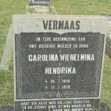 VERMAAS Carolina Wilhelmina Hendrika 1890-1976