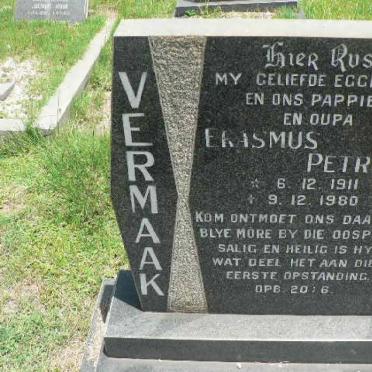 VERMAAK Erasmus Petrus 1911-1980