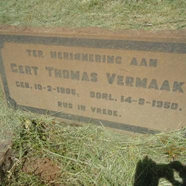VERMAAK Gert Thomas 1905-1950