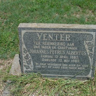 VENTER Johannes Petrus Albertus 1882-1962