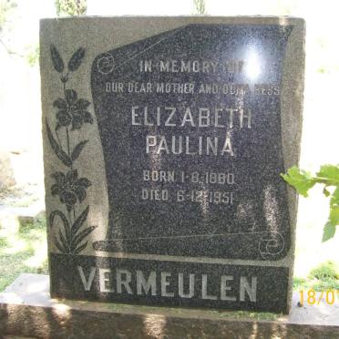 VERMEULEN Elizabeth Pauline 1880-1951