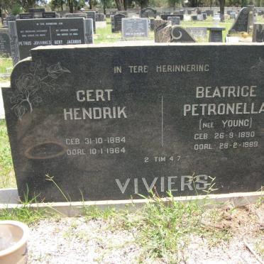 VIVIERS Gert Hendrk 1884-1964 &amp; Beatrice Petronella YOUNG 1890-1989