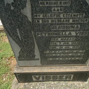 VISSER Hendrina Petronella nee MARAIS 1882-1945