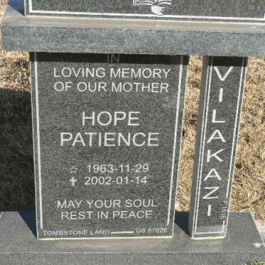 VILAKAZI Hope Patience 1963-2002