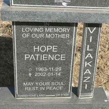 VILAKAZI Hope Patience 1963-2002
