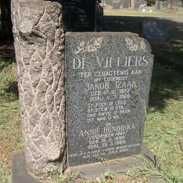 VILLIERS Jakob Izaak, de 1883-1966 &amp; Annie Hendrika voorheen MAY 1886-1968