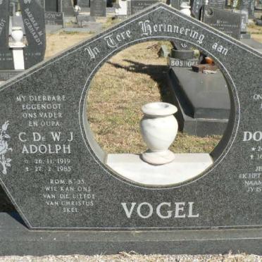 VOGEL C. de W.J. Adolph 1919-1985 &amp; Doreen 1921-2002
