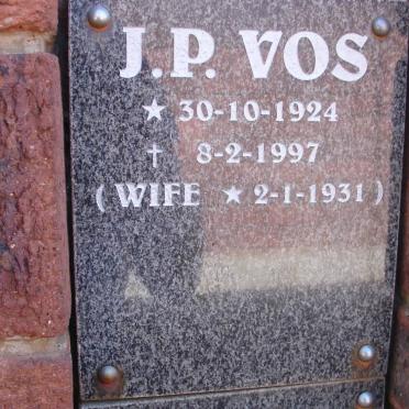 VOS J.P. 1924-1997 &amp; Wife -1931