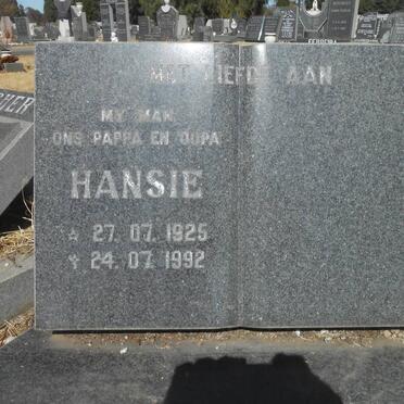 VREEDEN Hansie, van 1925-1992