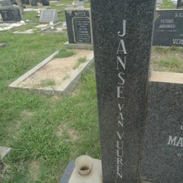 VUUREN Marthinus Petrus, Janse van 1904-1973 &amp; Catharina Maria 1903-1978