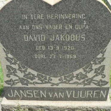 VUUREN David Jakobus, Jansen van 1920-1969