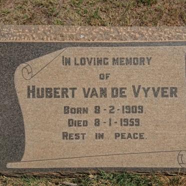 VYVER Hubert, van de 1909-1959
