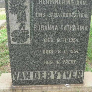 VYVER Susanna Catharina, van der 1954-1954