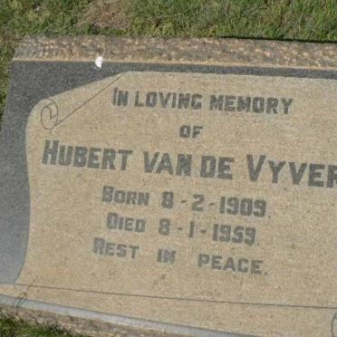 VYVER Hubert, van de 1909-1959