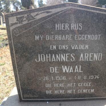 WAAL Johannes Arend, de 1936-1974