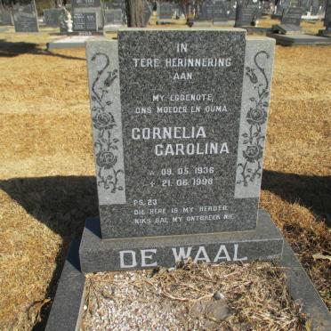 WAAL Cornelia Carolina, de 1936-1998