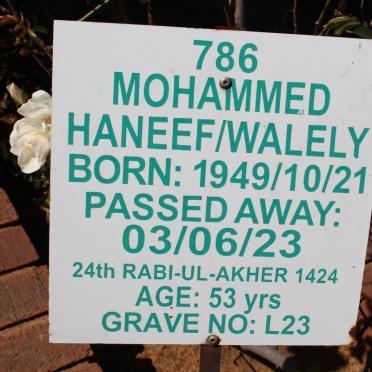 WALELY Mohammed Haneef 1949-2003