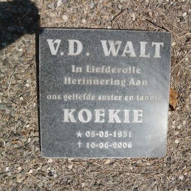 WALT Koekie, v.d. 1931-2006