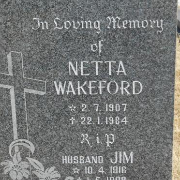 WAKEFORD Jim 1916-1998 &amp; Netta 1907-1984