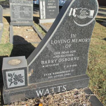 WATTS Barry Osborne 1936-1981