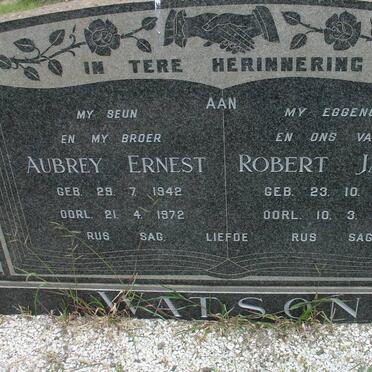 WATSON Robert James 1903-1966 :: WATSON Aubrey Ernest 1942-1972