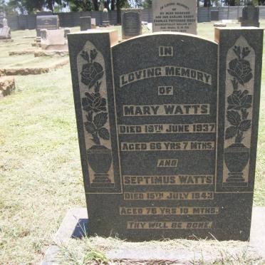 WATTS Septimus -1943 &amp; Mary -1937