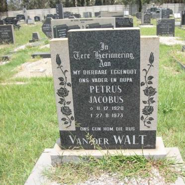 WALT Petrus Jacobus, van der 1920-1973