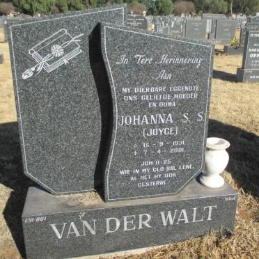 WALT Johanna S.S., van der 1931-2001
