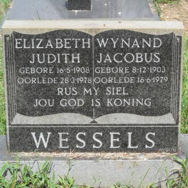 WESSELS Wynand Jacobus 1903-1979 &amp; Elizabeth Judith 1908-1978