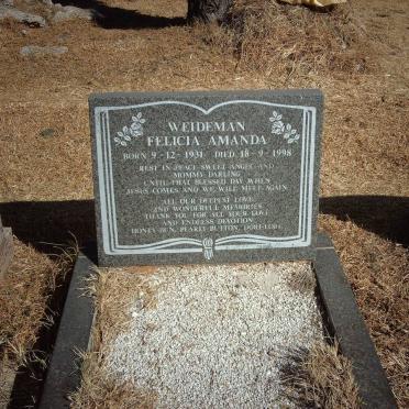 WEIDEMAN Felicia Amanda 1931-1998