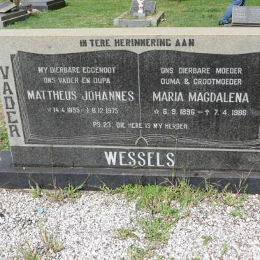 WESSELS Mattheus Johannes 1895-1975 &amp; Maria Magdalena 1896-1986