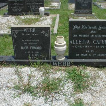WEBB Hugh Edward 1900-1974 &amp; Alletta Cathrina 1917-1996