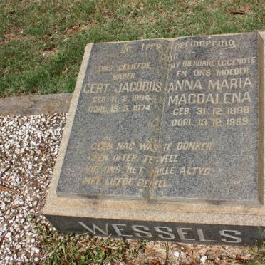 WESSELS Gert Jacobus 1894-1974 &amp; Anna Maria Magdalena 1898-1969
