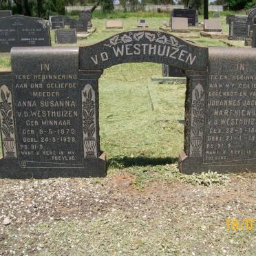 WESTHUIZEN Johannes Jacobus Marthienus, v.d. 1864-1949 &amp; Anna Susanna MINNAAR 1873-1959
