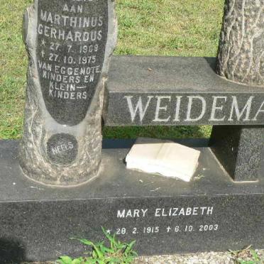 WEIDEMAN Marthinus Gerhardus 1909-1975 &amp; Mary Elizabeth 1915-2003