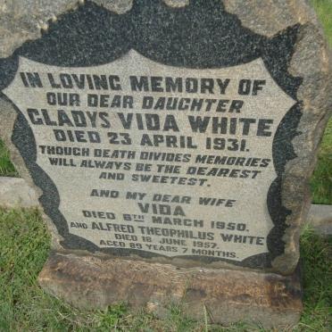WHITE Alfred Theophilus -1957 &amp; Vida -1950 :: WHITE Gladys Vida -1931