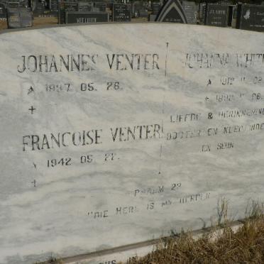WHITE Johanna 1912-1999 :: VENTER Johannes 1937- &amp; Francoise 1942-