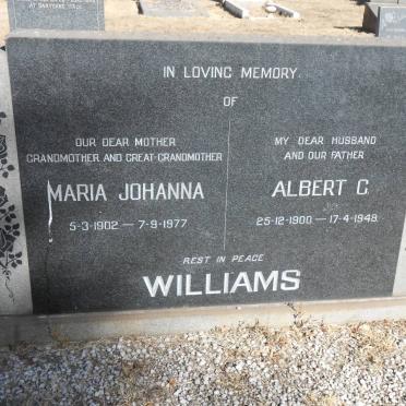 WILLIAMS Albert C. 1900-1948 &amp; Maria Johanna 1902-1977