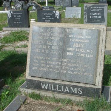 WILLIAMS Ernest Charles 1913-1970 &amp; Joey 1915-1998