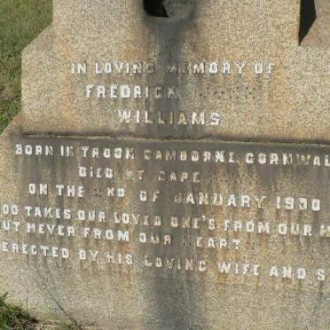 WILLIAMS Fredrick ? -1930