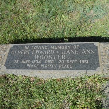WOOSTER Albert Edward -1934 &amp; Jane Ann -1951