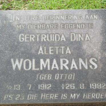 WOLMARANS Gertruida Dina Aletta nee OTTO 1912-1982