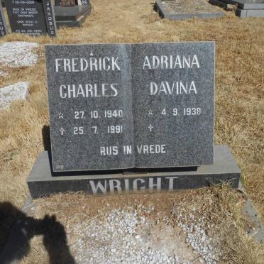 WRIGHT Fredrick Charles 1940-1991 &amp; Adriana Davina 1938-