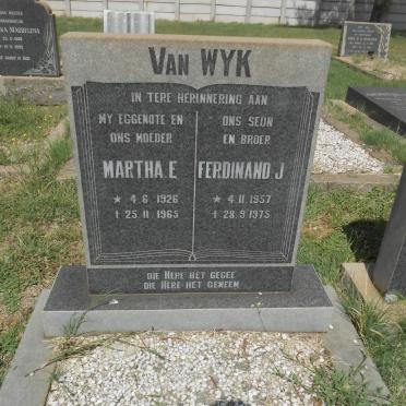 WYK Martha E., van 1926-1965 :: Ferdinand J. 1957-1975