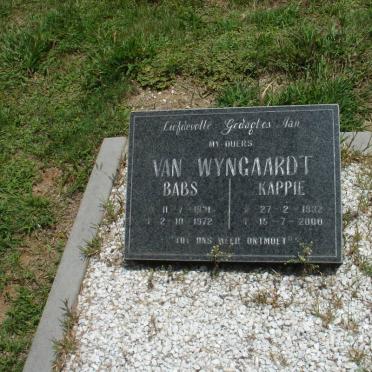 WYNGAARDT Kappie, van 1932-2000 &amp; Babs 1931-1972