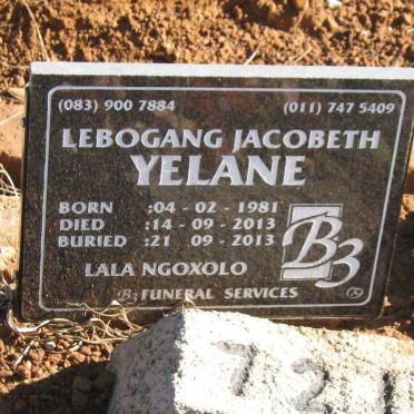 YELANE Lebogang Jacobeth 1981-2013